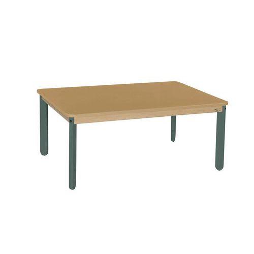 Table Lili rectangulaire, plateau hêtre, piétement bois couleur thumbnail image 1