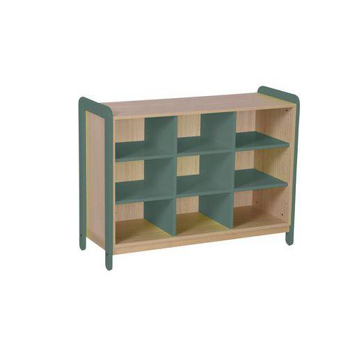 Meuble colonnes + niches Lili 3 col/9cases Ht 98 cm kaki thumbnail image 1