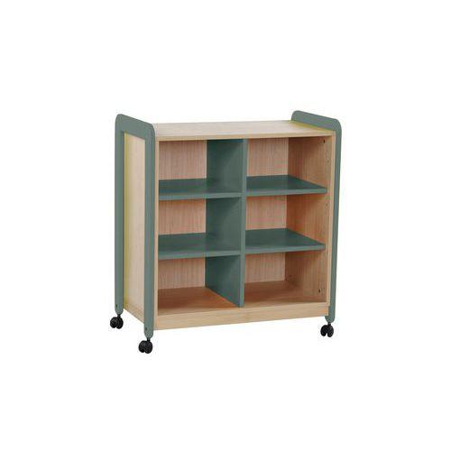 Illustration de : Meuble Lili 2 colonnes 6 niches + roulettes