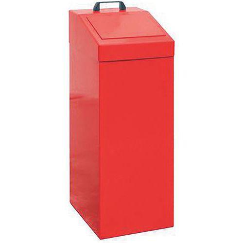 Poubelle métallique de tri sélectif, capacité 100 l - Rouge thumbnail image 1