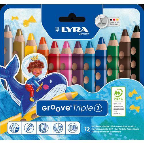 Etui de 12 crayons couleurs lyra groove triple one thumbnail image 1