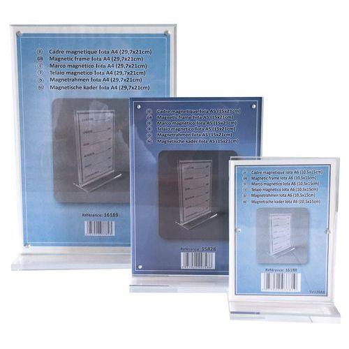Illustration de : Cadre photo ou porte affichette magnétique en forme T - Manutan Expert