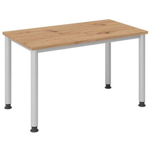 Bureau droit pieds ronds 120 cm Chêne thumbnail image 1