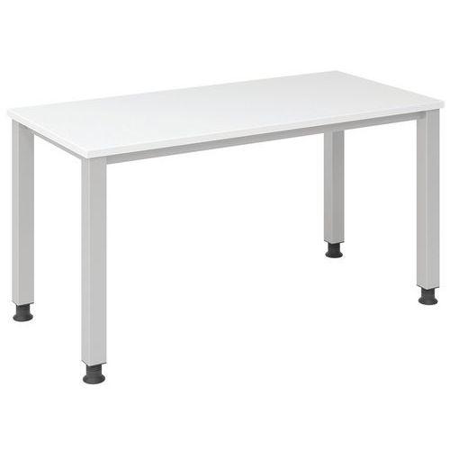 Illustration de : Bureau droit pieds carrés 140 cm - Hammerbacher
