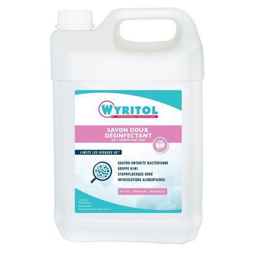Illustration de : Savon liquide désinfectant Wyritol - Flacon pompe 500 mL ou Bidon 5 L