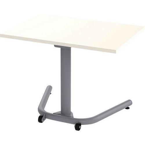 Table mobile Nomade plateau rabattable rectangulaire 70x50 cm stratifié T3 Blanc thumbnail image 1