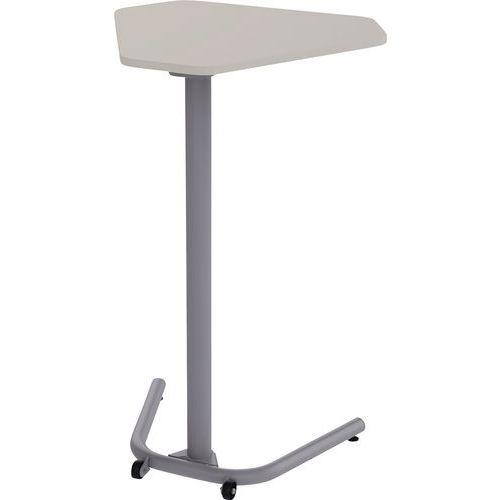 Table mobile Nomade plateau rabattable trapèze 60° stratifié H105 cm Gris thumbnail image 1