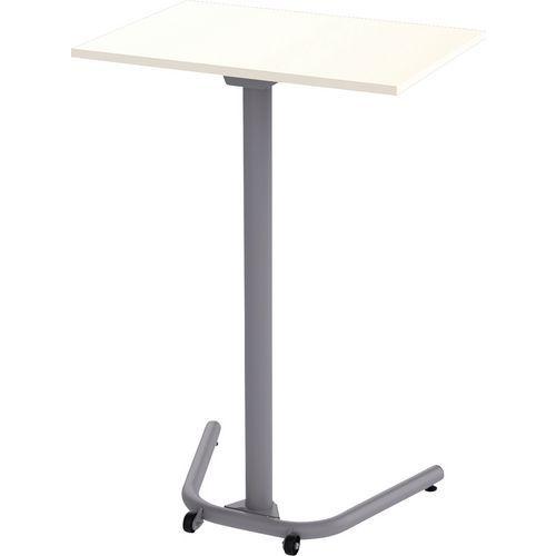 Table mobile Nomade rectangulaire 70x50 cm stratifié H105 cm Blanc thumbnail image 1