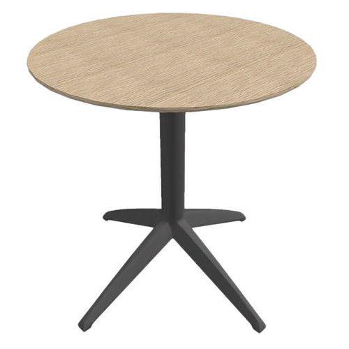 Table DOCK Ø 60 cm pied anthracite plateau chêne thumbnail image 1