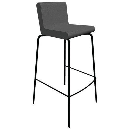 Tabouret ALTO ass/dos enduit PVC M1 Gris souris pied Noir thumbnail image 1
