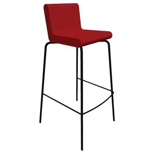 Tabouret ALTO ass/dos enduit PVC M1 Groseille pied Noir thumbnail image 1