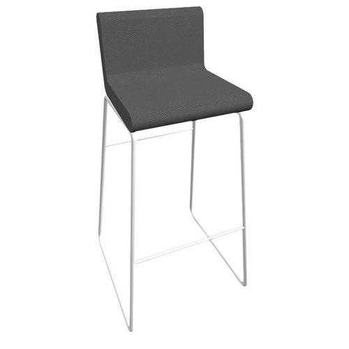 Tabouret CYCLO ass/dos enduit PVC M1 Gris souris pied Blanc thumbnail image 1