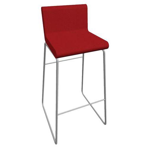 Tabouret CYCLO ass/dos enduit PVC M1 Groseille pied Gris thumbnail image 1