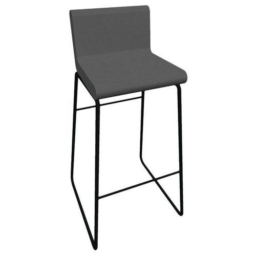 Tabouret CYCLO ass/dos enduit PVC M1 Gris souris pied Noir thumbnail image 1