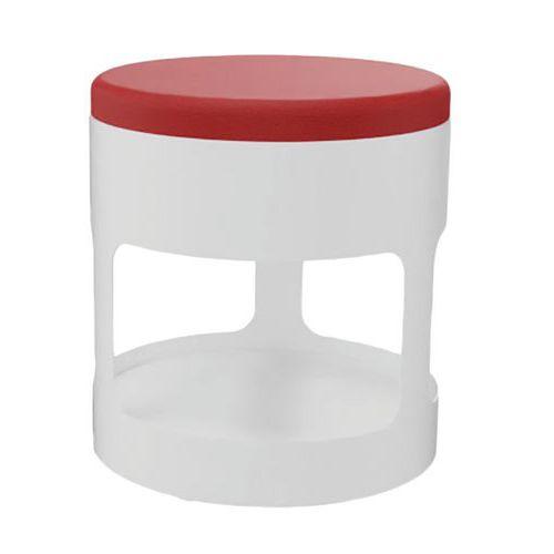 Pouf OROND mobile Blanc assise enduit PVC M1 Groseille thumbnail image 1