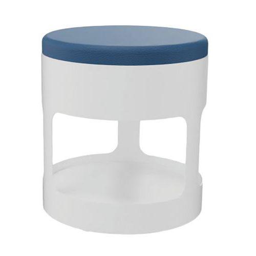 Pouf OROND mobile Blanc assise enduit PVC M1 Pétrole thumbnail image 1