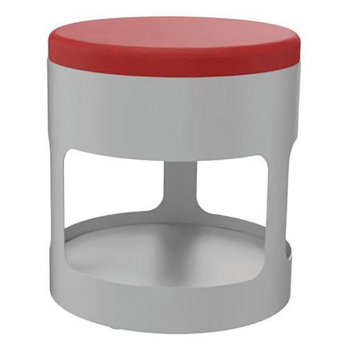 Pouf OROND mobile Gris assise enduit PVC M1 Groseille thumbnail image 1