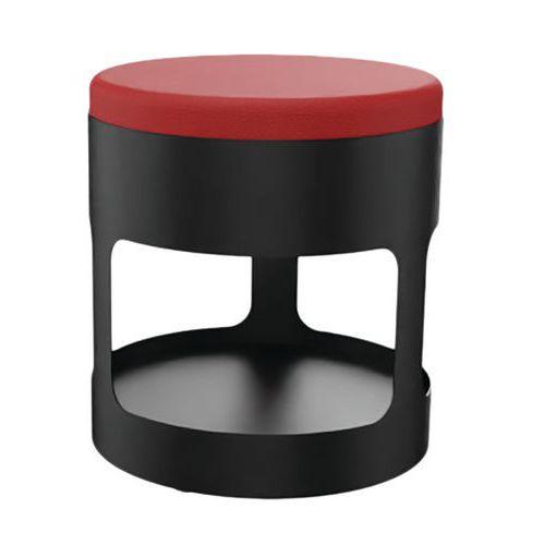 Pouf OROND mobile Noir assise enduit PVC M1 Groseille thumbnail image 1