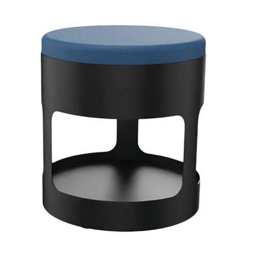 Pouf OROND mobile Noir assise enduit PVC M1 Pétrole thumbnail image 1