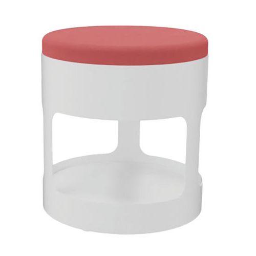 Pouf OROND mobile Blanc assise tissu M1 Corail thumbnail image 1