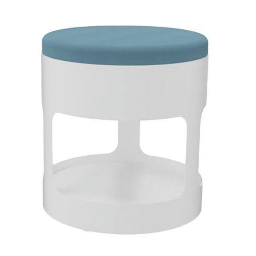 Pouf OROND mobile Blanc assise tissu M1 Bleu horizon thumbnail image 1