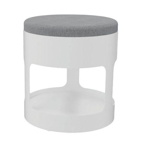 Pouf OROND mobile Blanc assise tissu M1 Beton chiné thumbnail image 1