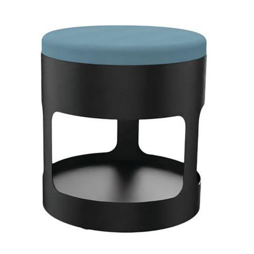 Pouf OROND mobile Noir assise tissu M1 Bleu horizon thumbnail image 1