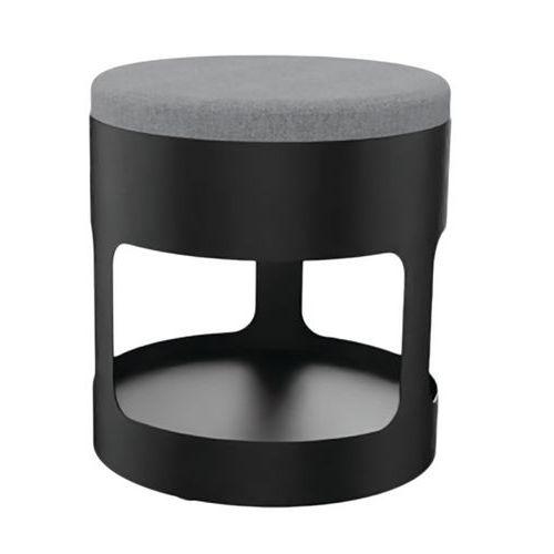 Pouf OROND mobile Noir assise tissu M1 Noir Beton chiné thumbnail image 1