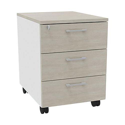 Caisson mobile bois 3 tiroirs rangement blanc/béton thumbnail image 1