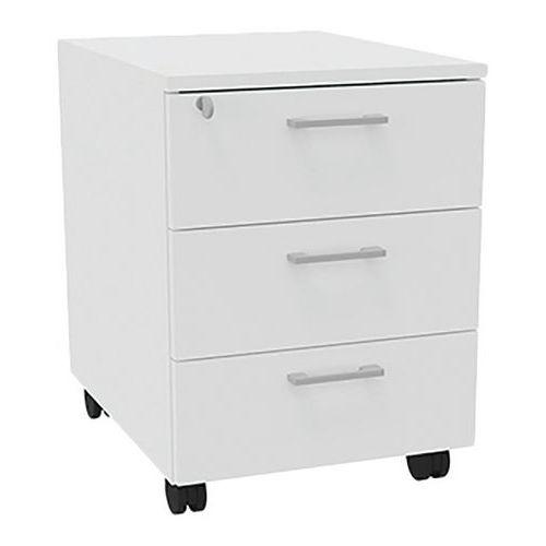 Caisson mobile bois 3 tiroirs rangement unicolore blanc thumbnail image 1