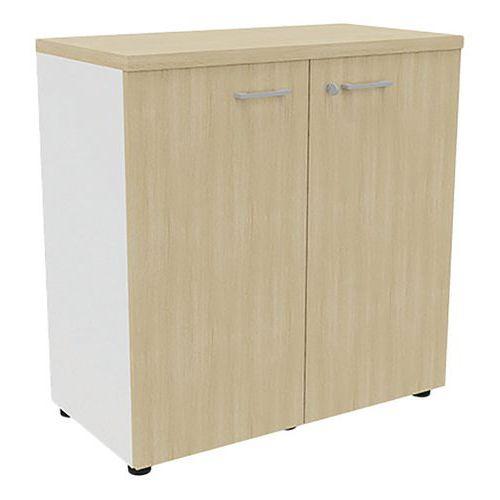 Armoire portes battantes haut. 89 cm blanc/chêne thumbnail image 1