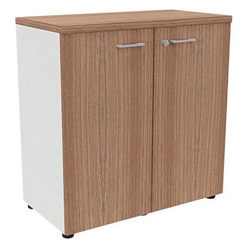 Armoire portes battantes haut. 89 cm blanc/noyer thumbnail image 1