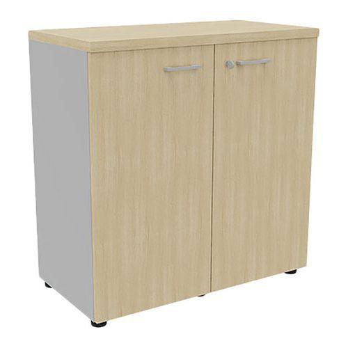 Armoire portes battantes haut. 89 cm alu/chêne thumbnail image 1