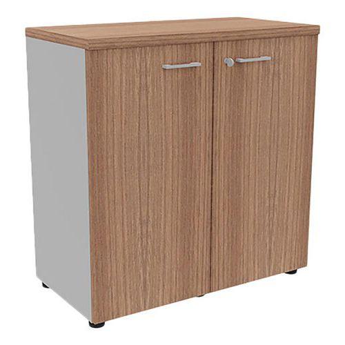 Armoire portes battantes haut. 89 cm alu/noyer thumbnail image 1