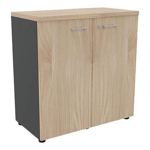 Armoire portes battantes haut. 89 cm anthracite/orme thumbnail image 1