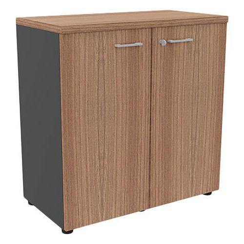 Armoire portes battantes haut. 89 cm anthracite/noyer thumbnail image 1