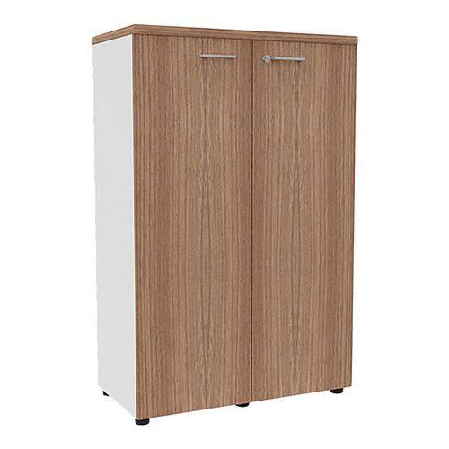 Armoire portes battantes haut. 134 cm blanc/noyer thumbnail image 1