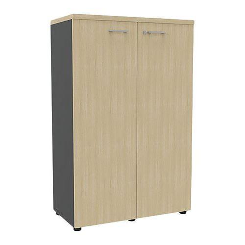 Armoire portes battantes haut. 134 cm anthracite/chêne thumbnail image 1