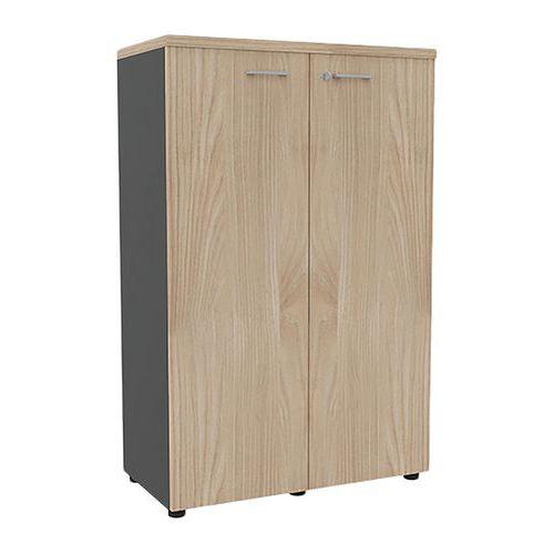 Armoire portes battantes haut. 134 cm anthracite/orme thumbnail image 1