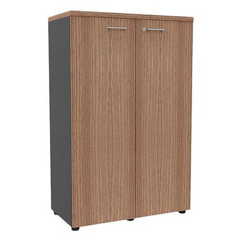 Armoire portes battantes haut. 134 cm anthracite/noyer thumbnail image 1