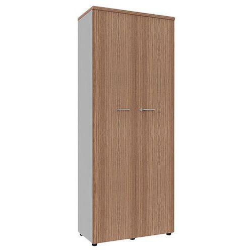 Armoire portes battantes haut. 217 cm alu/noyer thumbnail image 1