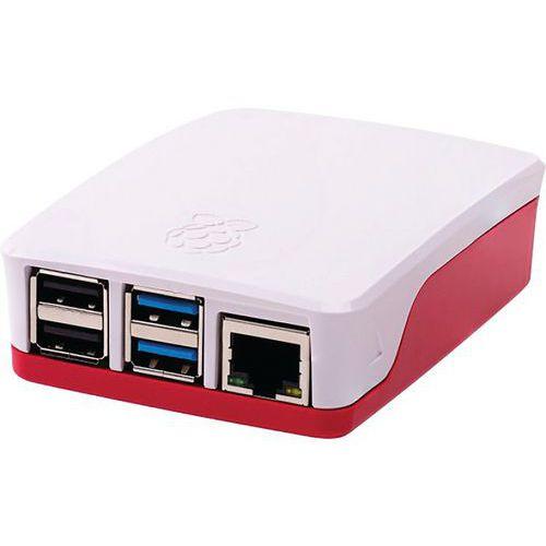 Boîtier officiel pour carte Raspberry Pi 4 rouge et blanc thumbnail image 1