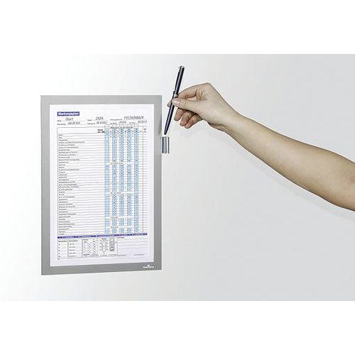 Illustration de : Cadre affichage Duraframe® Magnétic Note - Argent - A4 - Durable