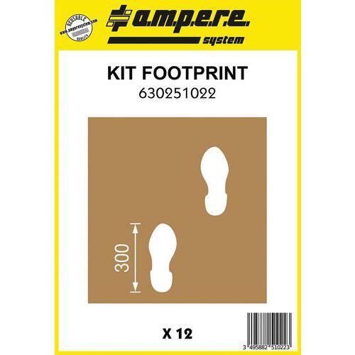 Illustration de : Pochoir empreintes de pas - Kit Footprint - 12 planches - Ampere System