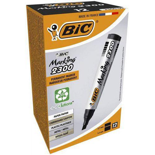 Marqueur permanent bic pointe biseautée - noir thumbnail image 1
