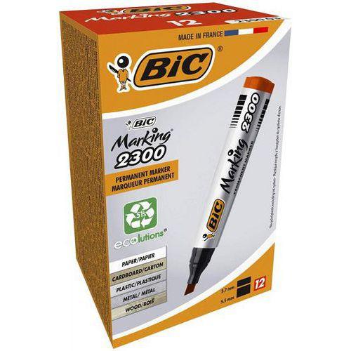 Marqueur permanent bic pointe biseautée - rouge thumbnail image 1