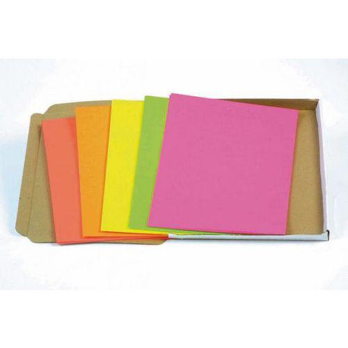Illustration de : Paquet 100 feuilles affiche fluo A3 couleurs assorties - 90 g
