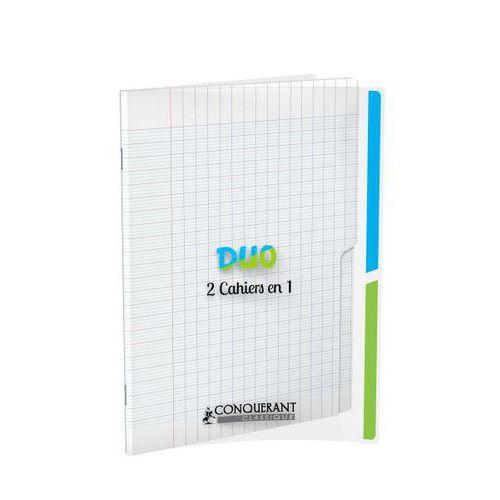 Cahier duo '2 en 1' couverture polypropylène piqûre 96 pages seyes 90g 17x22cm thumbnail image 1