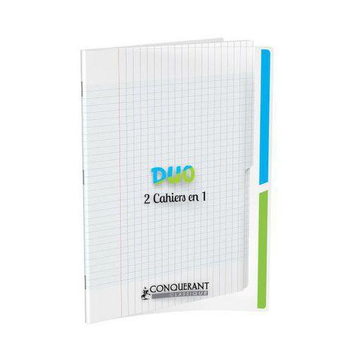 Illustration de : Cahier duo 2 en 1 polypropylène 96 pages 90g 24x32 cm - Conquerant