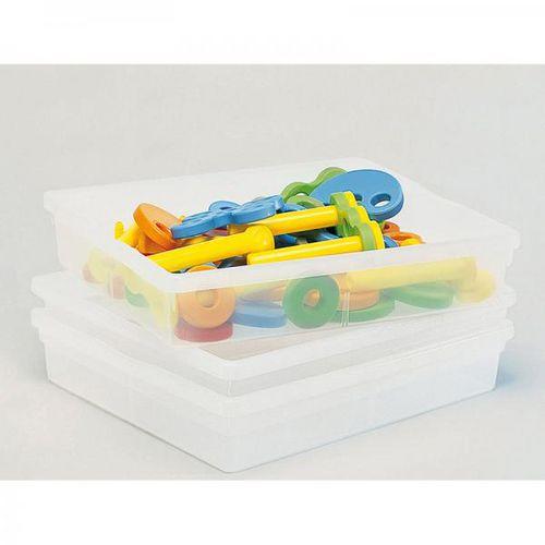 Illustration de : Lot 3 bacs plats incolores - Nathan